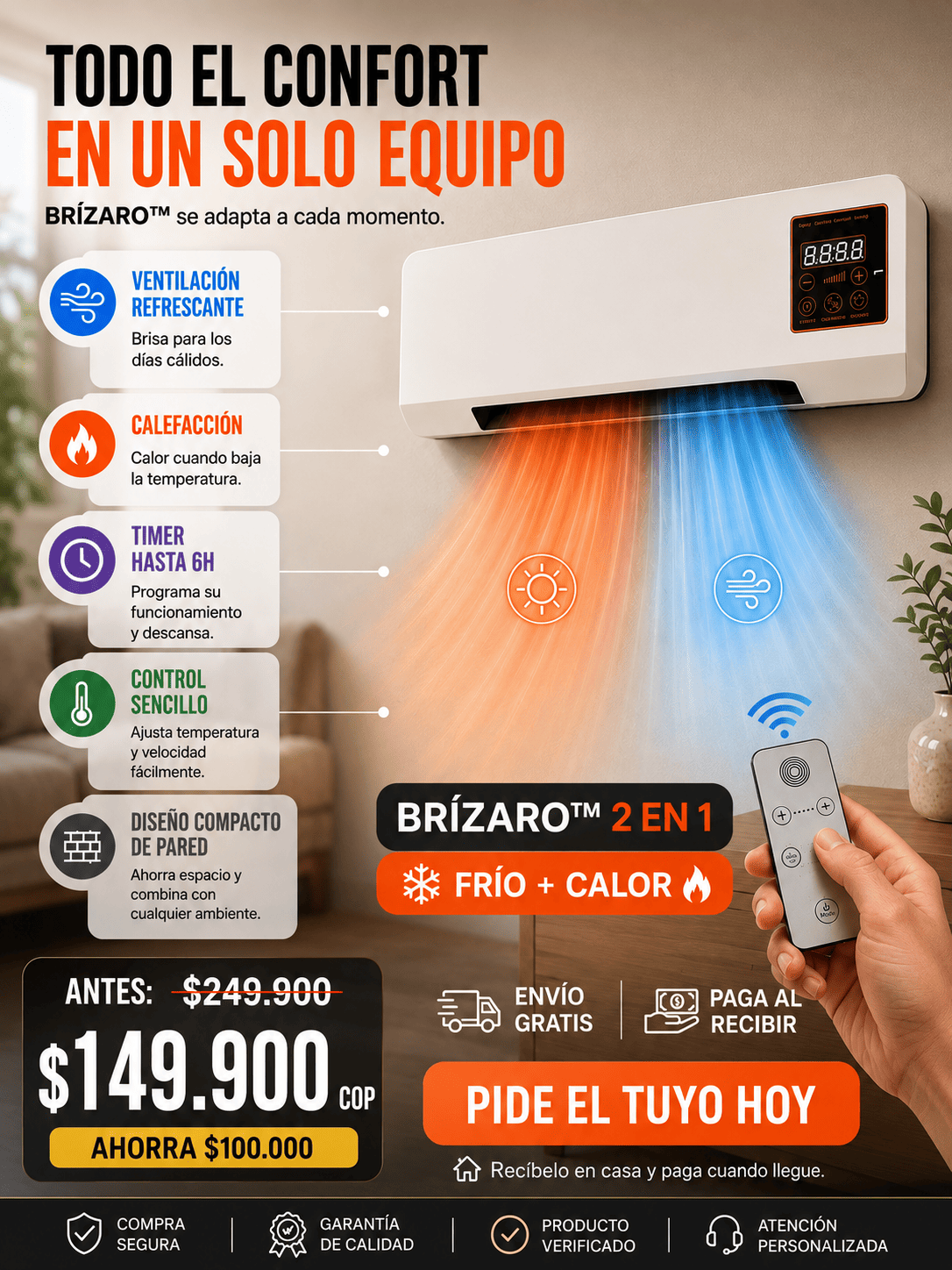 🔥❄️ BRÍZARO™ 2 en 1 — Frío y Calor en Segundos