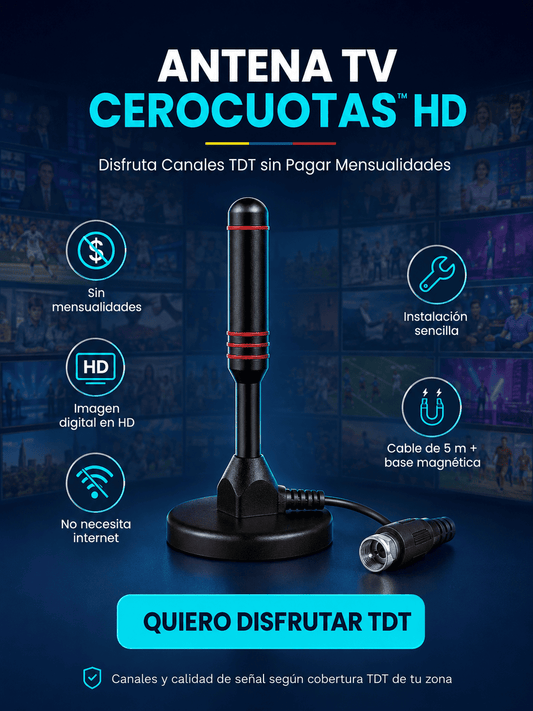 Antena TV CeroCuotas™ HD — Disfruta Canales TDT sin Pagar Mensualidades