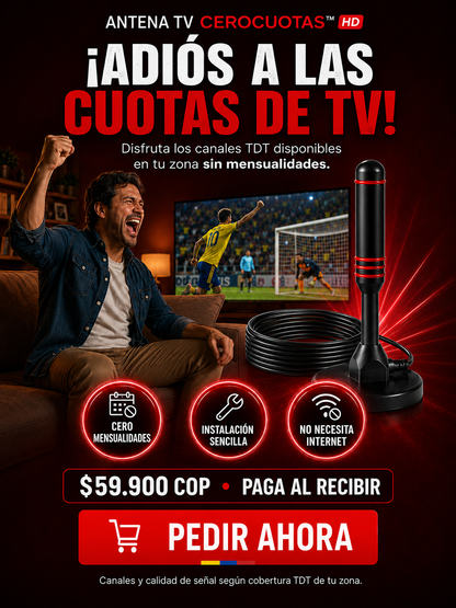 Antena TV CeroCuotas™ HD — Disfruta Canales TDT sin Pagar Mensualidades