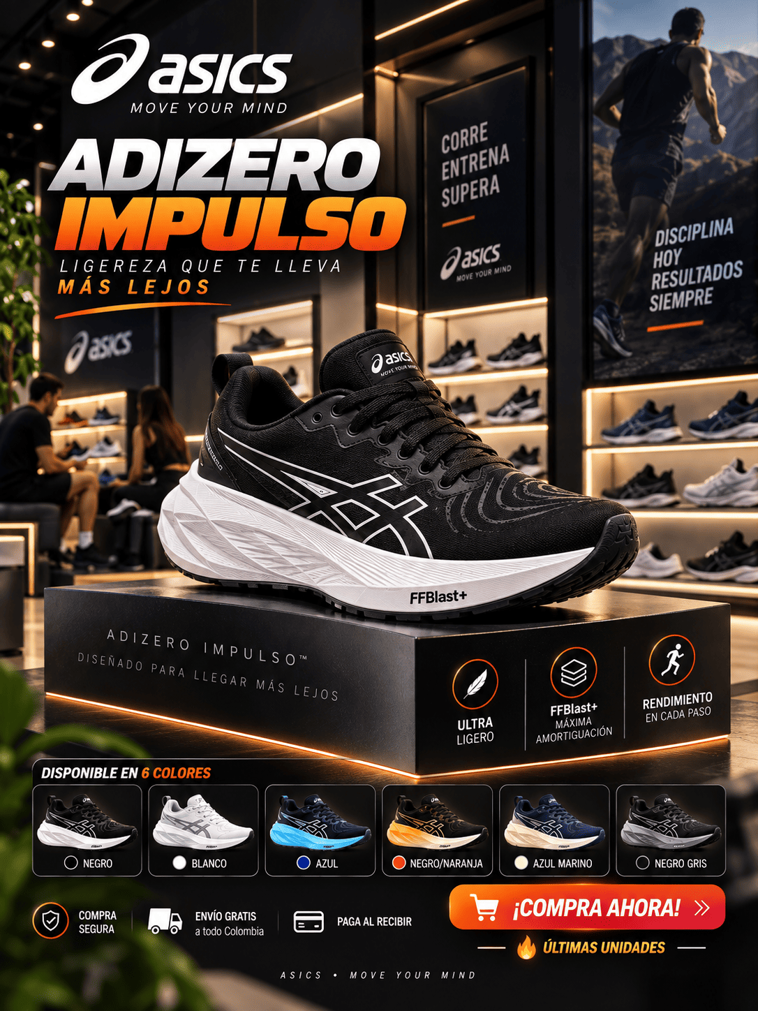 👟 ASICS IMPACTA™ — Amortiguación FF BLAST+ — ¡Últimas unidades disponibles!