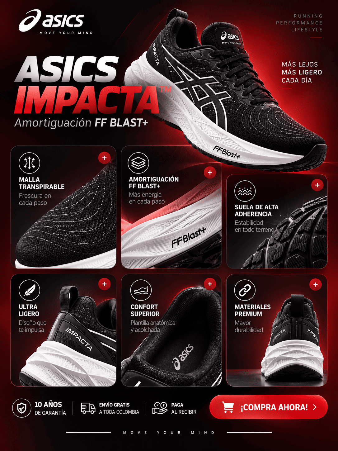 👟 ASICS IMPACTA™ — Amortiguación FF BLAST+ — ¡Últimas unidades disponibles!